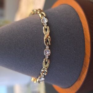 Goldtone Tennis Bracelet with CZ Stones